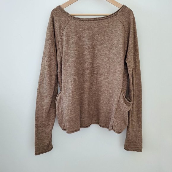 ZARA l Knit Oversized Tan Long Sleeves Top - M - Picture 3 of 12